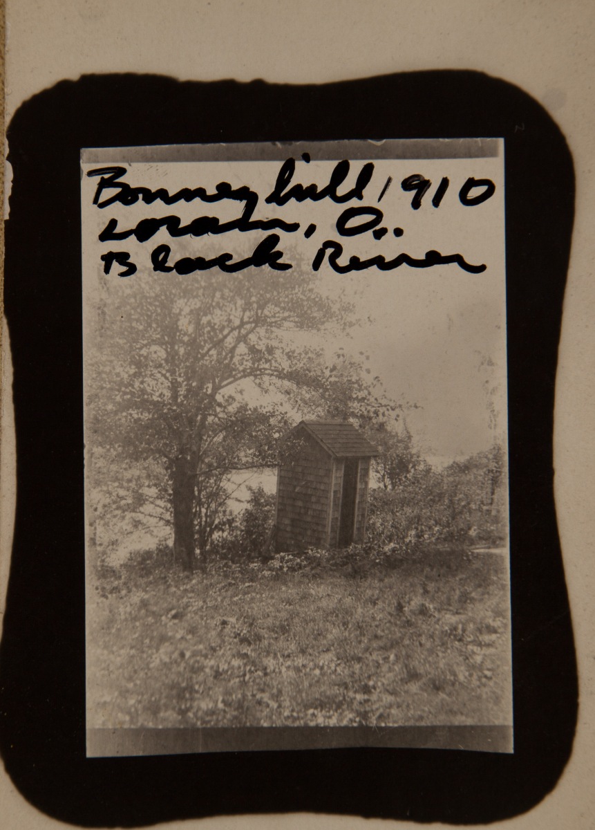 1910, "Bonney hill, 1910, Lorain, O..Black River" [back shows it is a postcard]