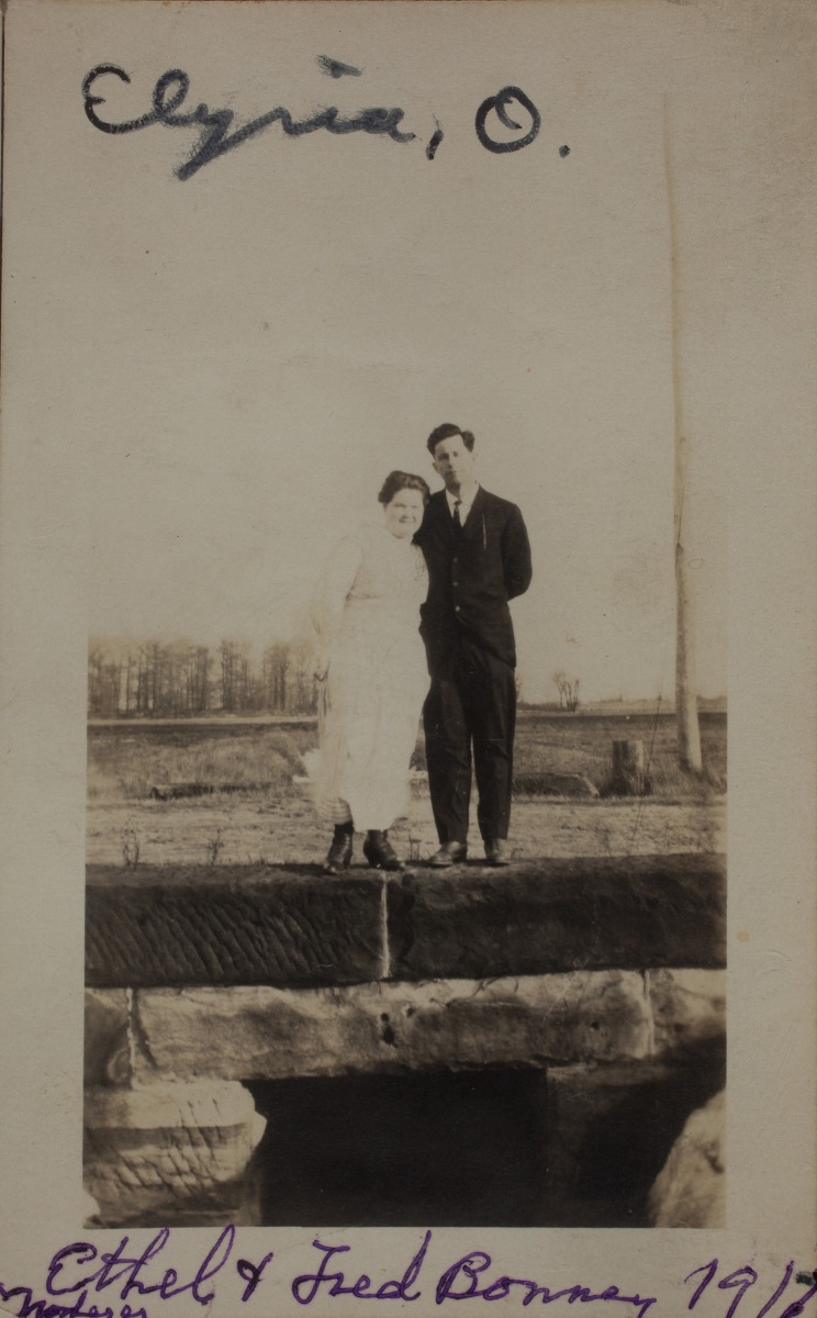 1917 "Elyria, O. Ethel Noderer & Fred Bonney 1917"