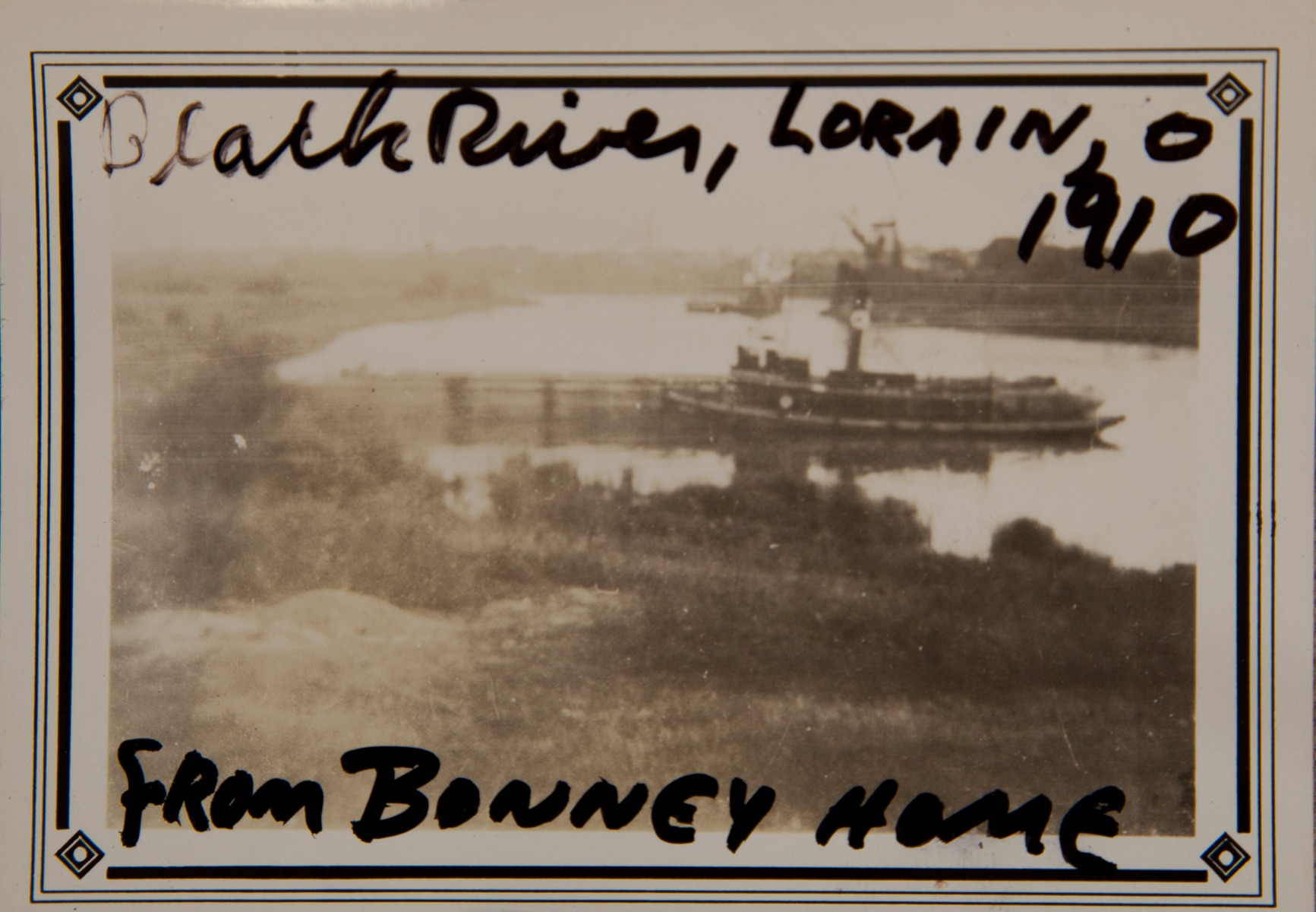 1910, "Black River, Lorain, O, 1910, from BONNEY Home"